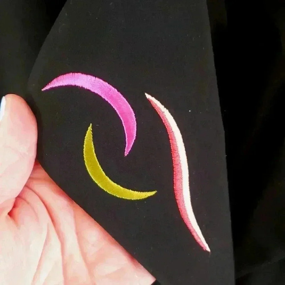 Psalm CIV Black Blazer Vintage 80s Statement Embroidered Jacket size 24W - Picture 2 of 8